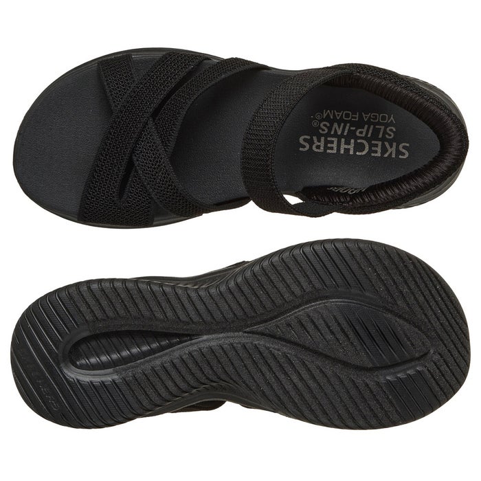 スケッチャーズ スリップインズ 立ったまま履けノーマル幅る レディース サンダル ウルトラ フレックス 3.0 靴 ノーマル幅 SKECHERS Slip-ins 164085 ニットアッパー 疲れにくい 手を使わずに履ける