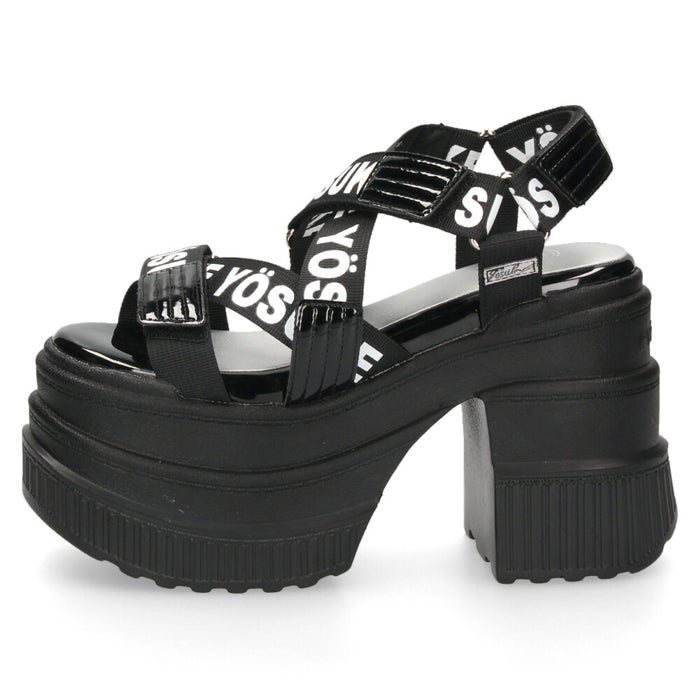 ヨースケ 厚底サンダル レディース プラットフォーム ストラップサンダル 幅広 12cmヒール 歩きやすい スタイルアップ ブラック 黒 ホワイト 盛れる 靴 YOSUKE 4460109