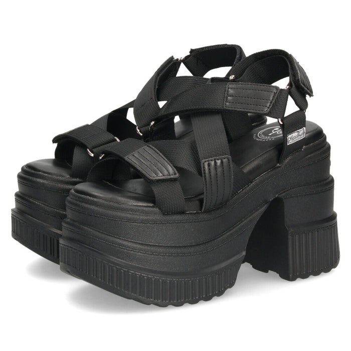 ヨースケ 厚底サンダル レディース プラットフォーム ストラップサンダル 幅広 12cmヒール 歩きやすい スタイルアップ ブラック 黒 ホワイト 盛れる 靴 YOSUKE 4460109