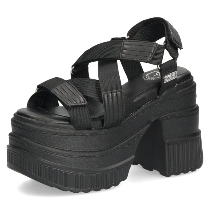 ヨースケ 厚底サンダル レディース プラットフォーム ストラップサンダル 幅広 12cmヒール 歩きやすい スタイルアップ ブラック 黒 ホワイト 盛れる 靴 YOSUKE 4460109
