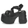 ヨースケ 厚底サンダル レディース プラットフォーム ストラップサンダル 幅広 12cmヒール 歩きやすい スタイルアップ ブラック 黒 ホワイト 盛れる 靴 YOSUKE 4460109