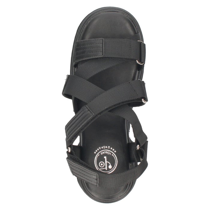 ヨースケ 厚底サンダル レディース プラットフォーム ストラップサンダル 幅広 12cmヒール 歩きやすい スタイルアップ ブラック 黒 ホワイト 盛れる 靴 YOSUKE 4460109