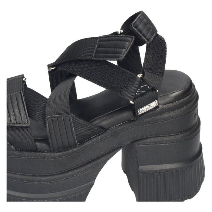 ヨースケ 厚底サンダル レディース プラットフォーム ストラップサンダル 幅広 12cmヒール 歩きやすい スタイルアップ ブラック 黒 ホワイト 盛れる 靴 YOSUKE 4460109