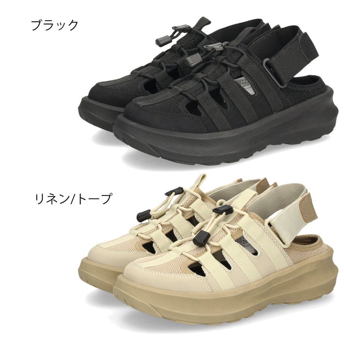 シャカ スニーカーサンダル レディース スポーツサンダル 厚底 SHAKA SK-357 つま先保護 クローズドトゥ カジュアル 普段使い おしゃれ ブラック 黒 ベージュ 