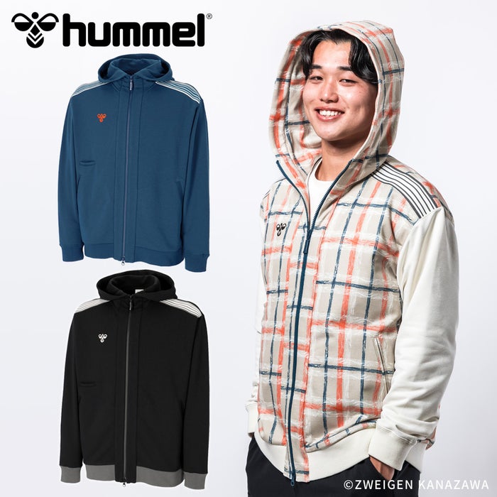 ヒュンメル メンズ パーカー フルジップジャケット フード付き ブランド 黒 ブラック ネイビー ジム トレーニング ランニング フィットネス バンブルビー  スウェットフルジップジャケット hummel PLAY HAP8306