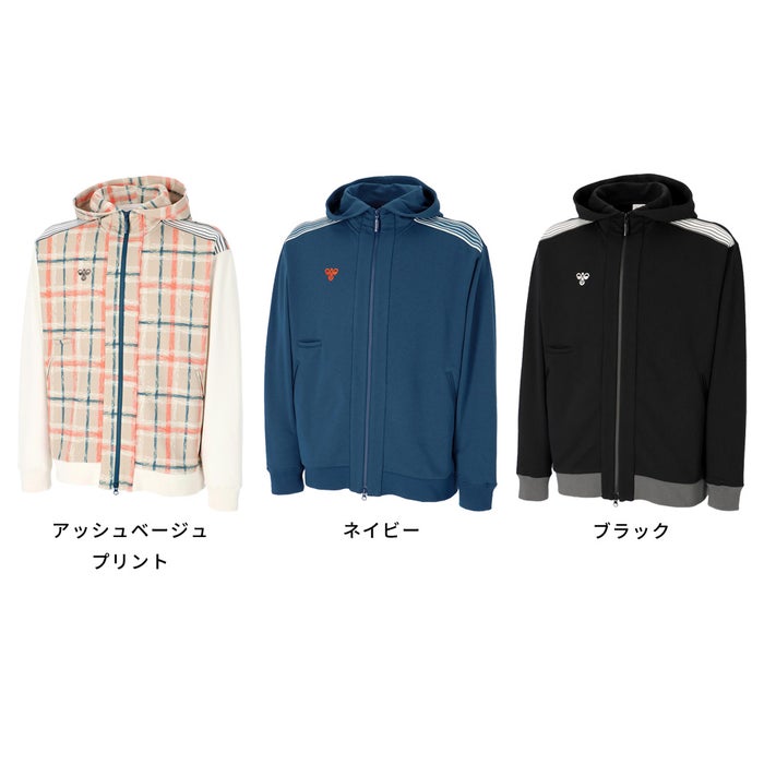 ヒュンメル メンズ パーカー フルジップジャケット フード付き ブランド 黒 ブラック ネイビー ジム トレーニング ランニング フィットネス バンブルビー  スウェットフルジップジャケット hummel PLAY HAP8306