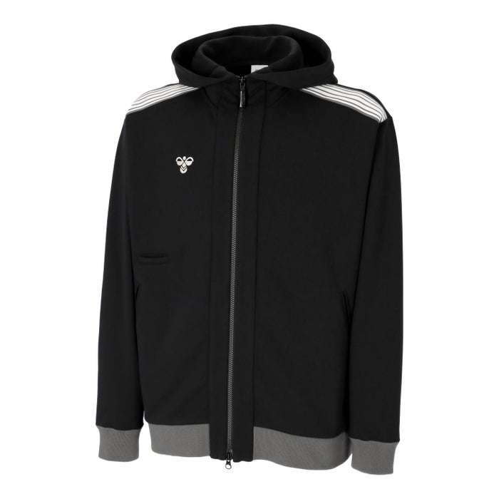 ヒュンメル メンズ パーカー フルジップジャケット フード付き ブランド 黒 ブラック ネイビー ジム トレーニング ランニング フィットネス バンブルビー  スウェットフルジップジャケット hummel PLAY HAP8306