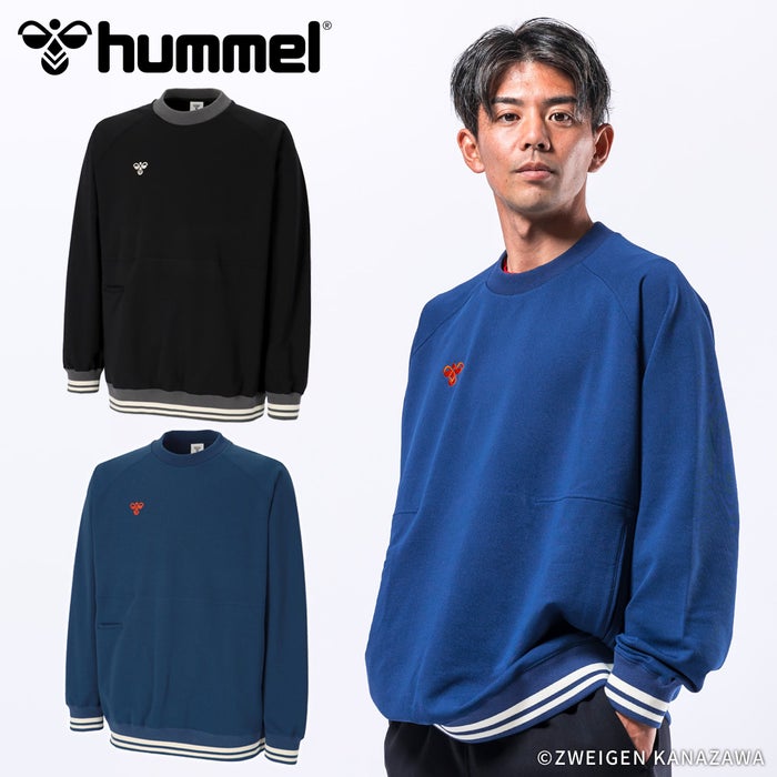 ヒュンメル スウェット メンズ ブランド 黒 ブラック ネイビー ジム トレーニング ランニング フィットネス バンブルビー スウェットクルーネック hummel PLAY HAP8306C