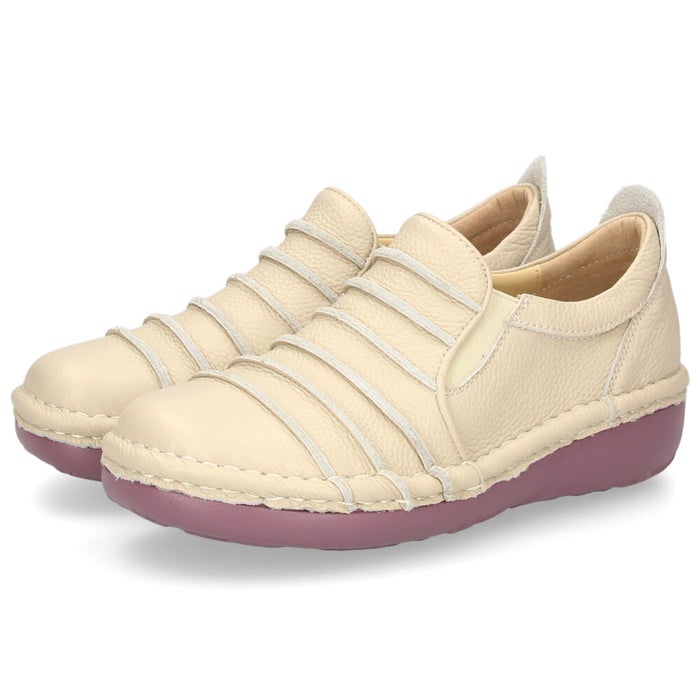 Estacion エスタシオン ボーダースリッポンシューズ レディース 靴 スリッポン 本革 サイドゴア 履きやすい 歩きやすい 疲れにくい MS25