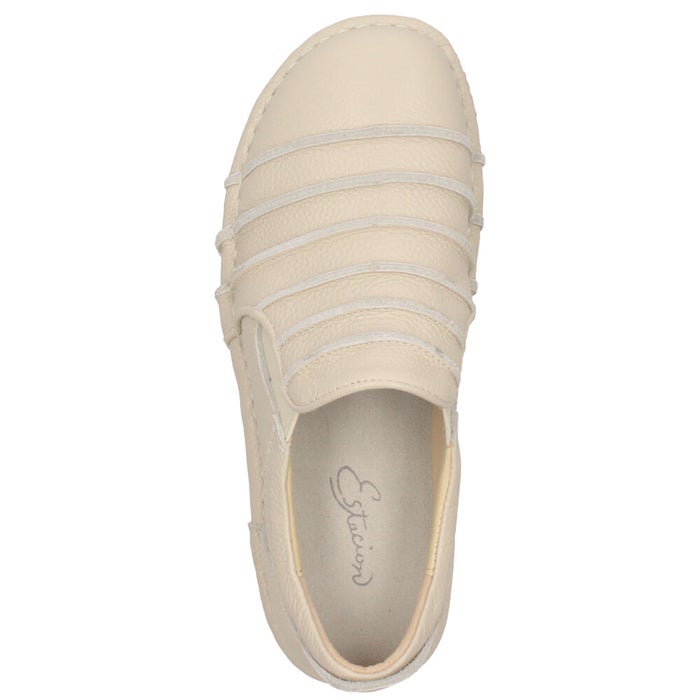 Estacion エスタシオン ボーダースリッポンシューズ レディース 靴 スリッポン 本革 サイドゴア 履きやすい 歩きやすい 疲れにくい MS25