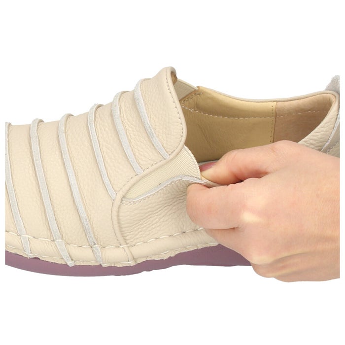 Estacion エスタシオン ボーダースリッポンシューズ レディース 靴 スリッポン 本革 サイドゴア 履きやすい 歩きやすい 疲れにくい MS25