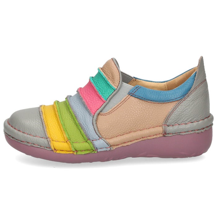 Estacion エスタシオン ボーダースリッポンシューズ レディース 靴 スリッポン 本革 サイドゴア 履きやすい 歩きやすい 疲れにくい MS25