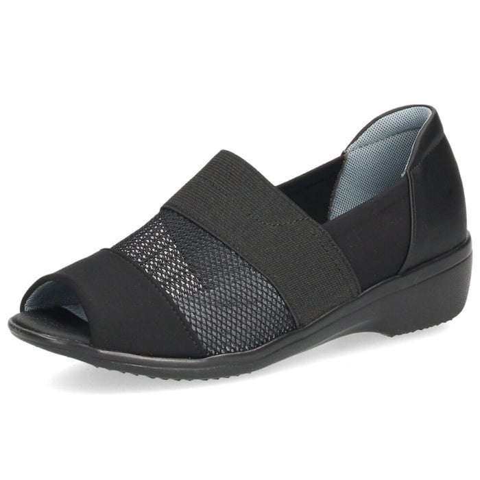 オープントゥ サマーシューズ カジュアル 靴 コンフォート シューズ 幅広 3E 軽量 通気性 メッシュ パンジー Pansy 4482 ブラック 黒 グレー ギフト