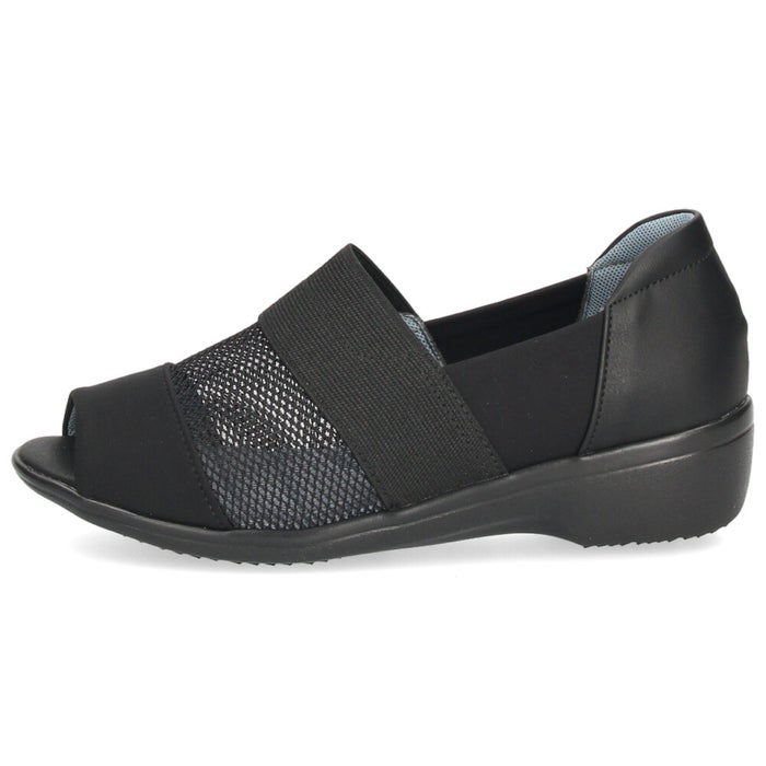 オープントゥ サマーシューズ カジュアル 靴 コンフォート シューズ 幅広 3E 軽量 通気性 メッシュ パンジー Pansy 4482 ブラック 黒 グレー ギフト