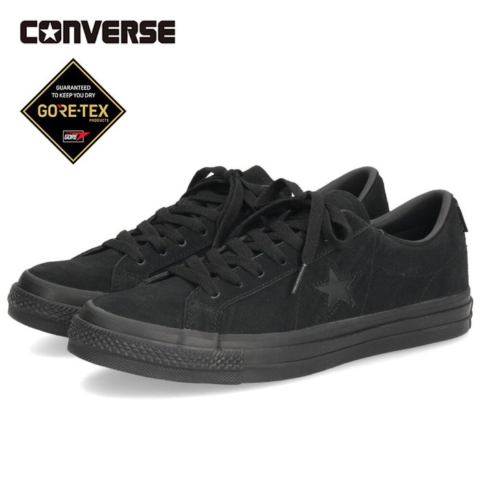 コンバース ワンスター ゴアテックス メンズ スニーカー 靴 ローカット CONVERSE ONE STAR GORE-TEX 35200820 ブラックモノクローム 防水 スエード