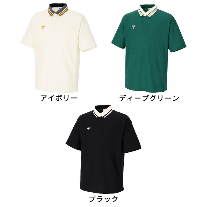 ヒュンメル ポロシャツ メンズ レディース 半袖 ブランド おしゃれ 速乾 ワンポイント 鹿の子 白 黒 緑 ユニセックス ボタンダウン バンブルビー hummel PLAY HAP3067