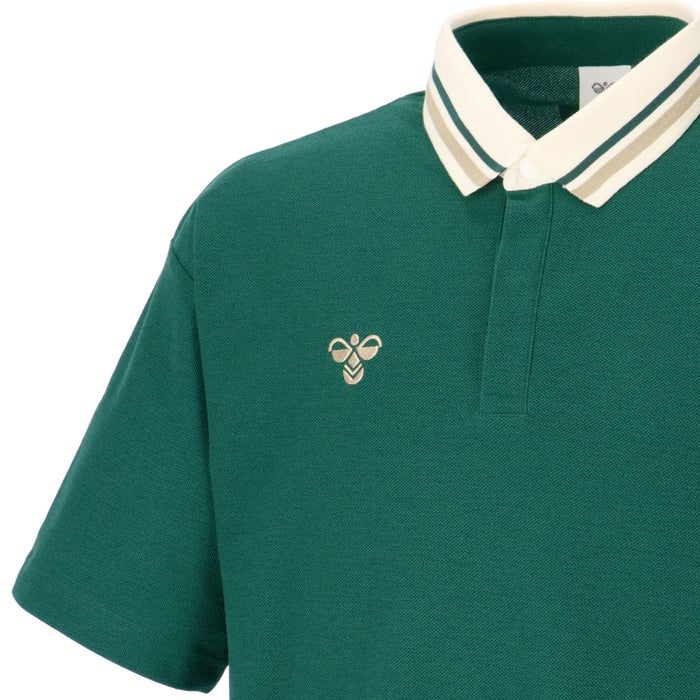 ヒュンメル ポロシャツ メンズ レディース 半袖 ブランド おしゃれ 速乾 ワンポイント 鹿の子 白 黒 緑 ユニセックス ボタンダウン バンブルビー hummel PLAY HAP3067
