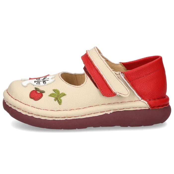 エスタシオン カジュアルシューズ レディース コンフォート 靴 リサ・ラーソン 本革 幅広 ４E 歩きやすい マイキーモチーフ 猫 Estacion TGE671 ストラップ ブラック 黒 アイボリー