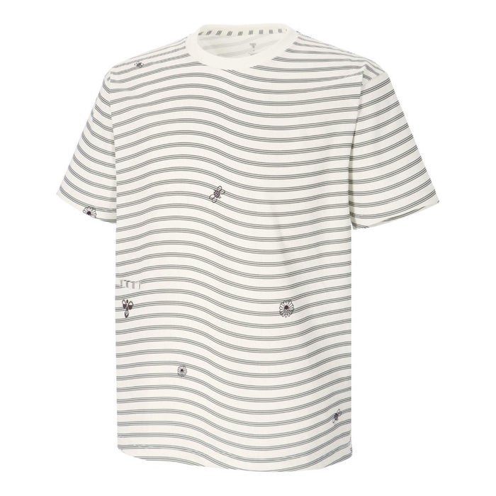 ヒュンメル 半袖Tシャツ メンズ ストレッチ性 ボーダー 吸汗速乾 UVカット ロゴ刺繍 hummel PLAY HAP4235