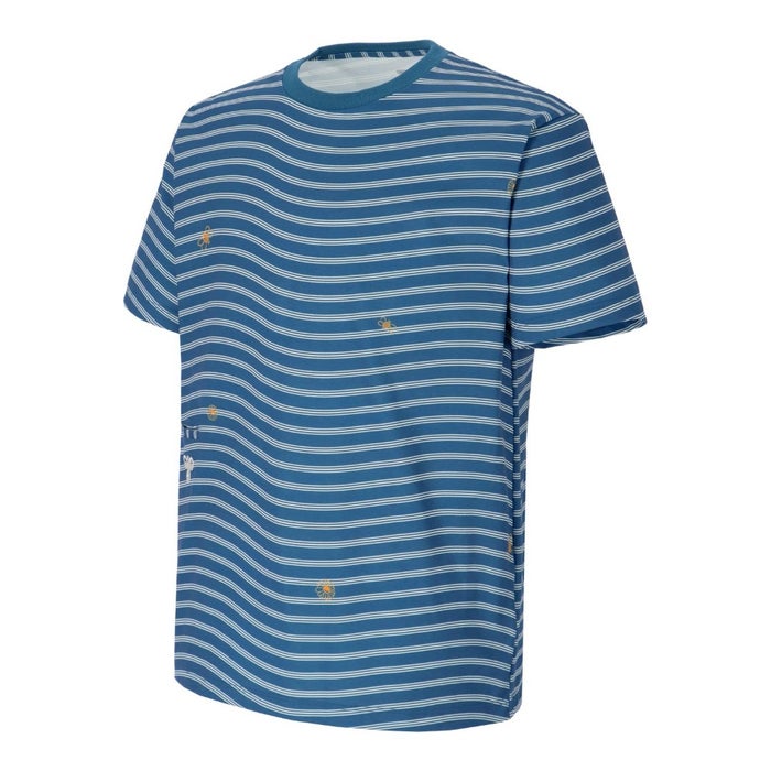ヒュンメル 半袖Tシャツ メンズ ストレッチ性 ボーダー 吸汗速乾 UVカット ロゴ刺繍 hummel PLAY HAP4235