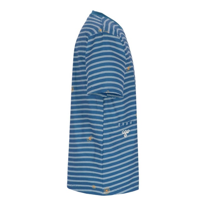 ヒュンメル 半袖Tシャツ メンズ ストレッチ性 ボーダー 吸汗速乾 UVカット ロゴ刺繍 hummel PLAY HAP4235