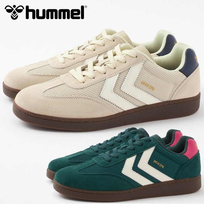ヒュンメル スニーカー レディース メンズ HM218637 VM78 CPH MS hummel 靴 ローカット シューズ スエード ベージュ グリーン 緑