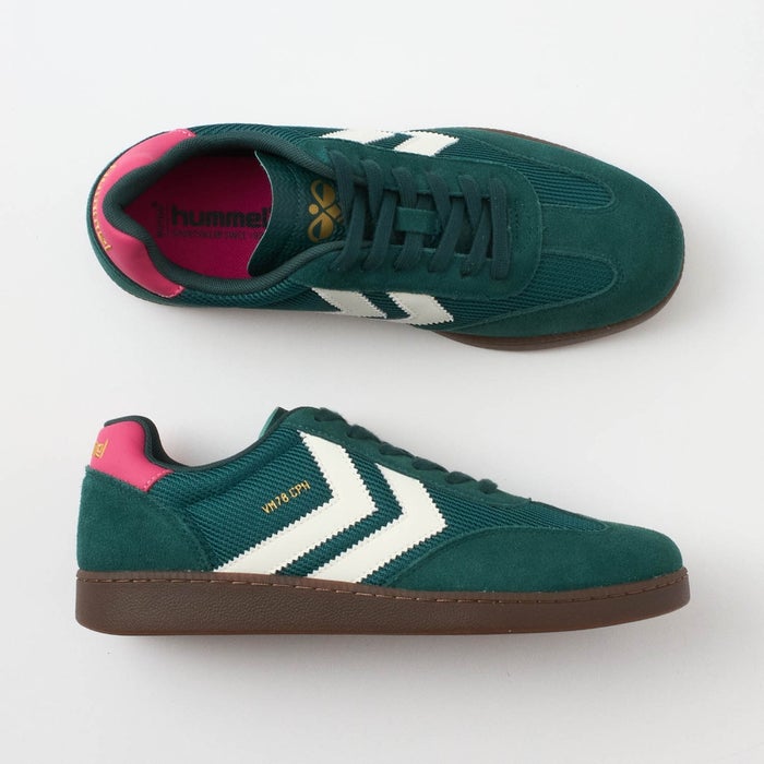 ヒュンメル スニーカー レディース メンズ HM218637 VM78 CPH MS hummel 靴 ローカット シューズ スエード ベージュ グリーン 緑