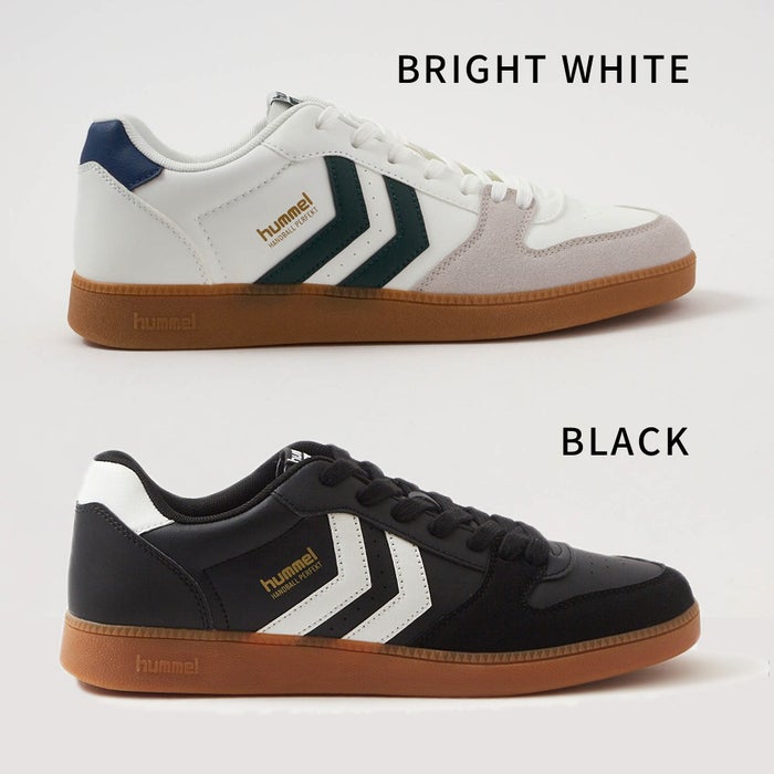 ヒュンメル スニーカー レディース メンズ HANDBALL PERFEKT SP HM226303 hummel 靴 ローカット シューズ スエード 黒 ブラック 白 ホワイト