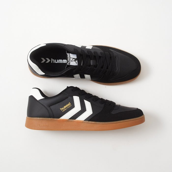 ヒュンメル スニーカー レディース メンズ HANDBALL PERFEKT SP HM226303 hummel 靴 ローカット シューズ スエード 黒 ブラック 白 ホワイト