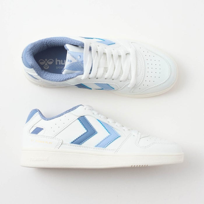 ヒュンメル スニーカー レディース HANDBALL PERFEKT SP HM232879 hummel 靴 ローカット シューズ 白 ホワイト ピンク ブルー