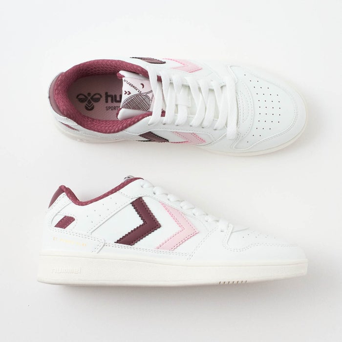 ヒュンメル スニーカー レディース HANDBALL PERFEKT SP HM232879 hummel 靴 ローカット シューズ 白 ホワイト ピンク ブルー