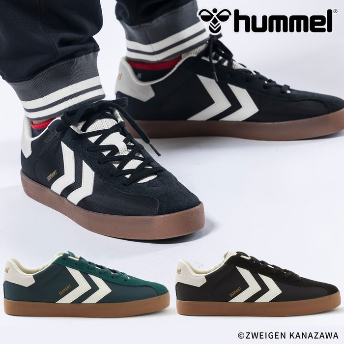 ヒュンメル スニーカー メンズ レディース DIAMANT LX-E RS HM226230 hummel 靴 ローカット シューズ スエード 黒 ブラック 緑
