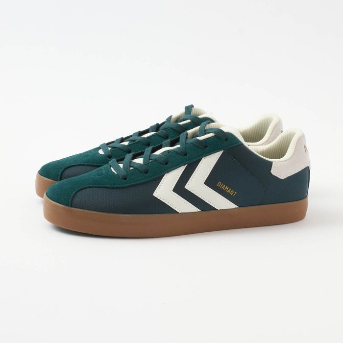 ヒュンメル スニーカー メンズ レディース DIAMANT LX-E RS HM226230 hummel 靴 ローカット シューズ スエード 黒 ブラック 緑