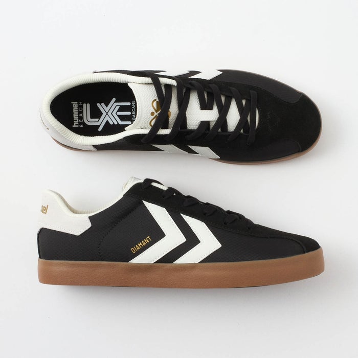 ヒュンメル スニーカー メンズ レディース DIAMANT LX-E RS HM226230 hummel 靴 ローカット シューズ スエード 黒 ブラック 緑