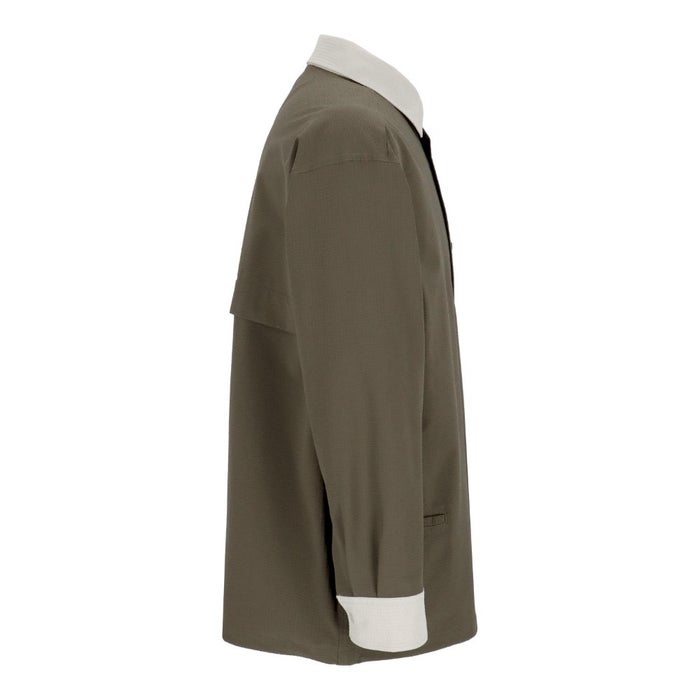 ヒュンメル シャツ メンズ PLAY シアサッカー長袖フルボタンシャツ 服 UVカット 通気性 吸汗速乾 hummel PLAY HAW4238 ブラック シルバーバーチ カーキ