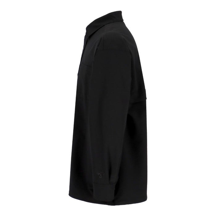 ヒュンメル シャツ メンズ PLAY シアサッカー長袖フルボタンシャツ 服 UVカット 通気性 吸汗速乾 hummel PLAY HAW4238 ブラック シルバーバーチ カーキ