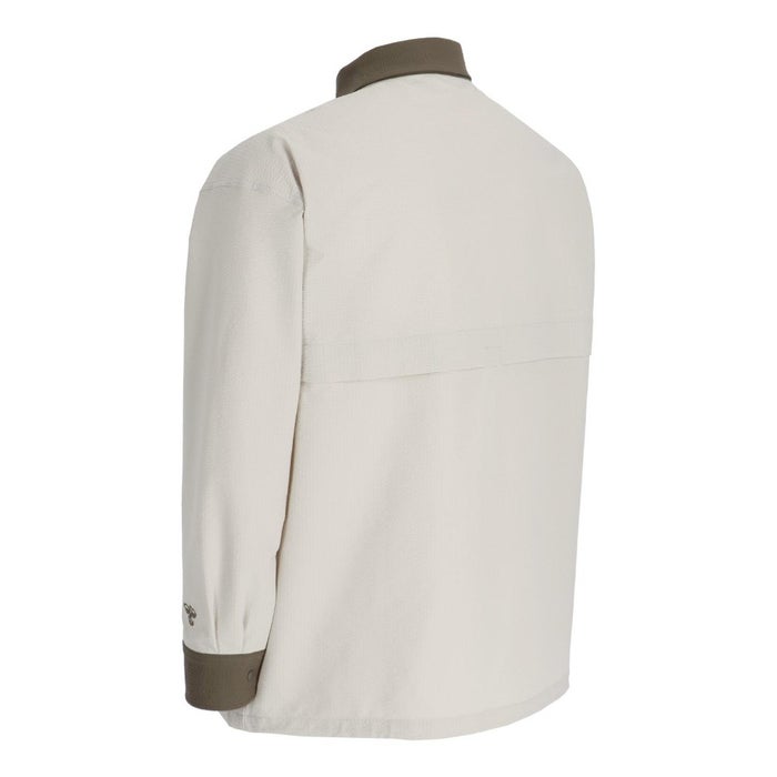 ヒュンメル シャツ メンズ PLAY シアサッカー長袖フルボタンシャツ 服 UVカット 通気性 吸汗速乾 hummel PLAY HAW4238 ブラック シルバーバーチ カーキ