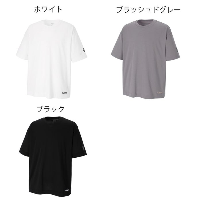 ヒュンメル Tシャツ メンズ hummel H.FC グラフィックTシャツ HAP4232 カジュアル スポーティー ビックフォルム ロゴ 白 黒 グレー