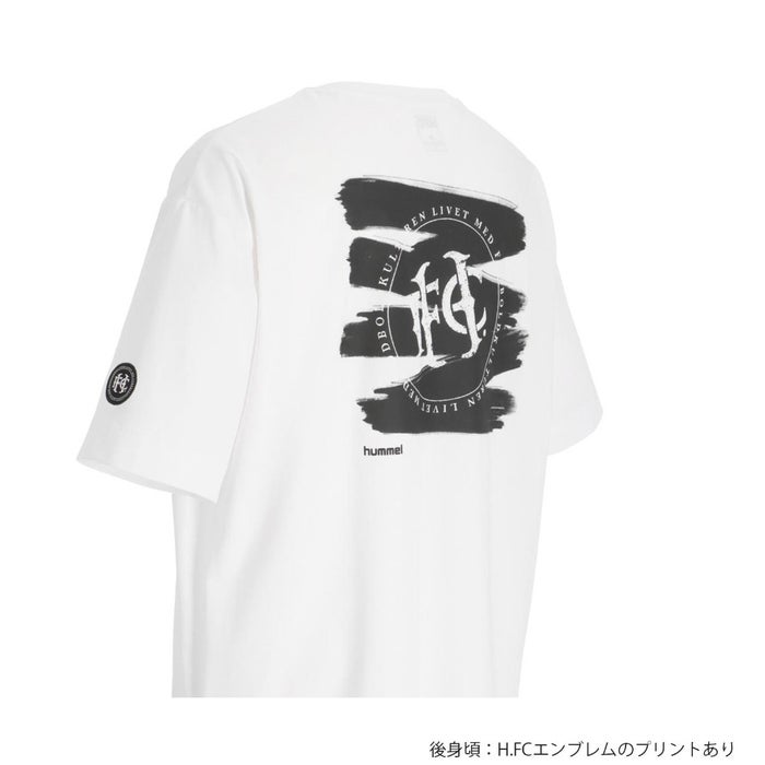 ヒュンメル Tシャツ メンズ hummel H.FC グラフィックTシャツ HAP4232 カジュアル スポーティー ビックフォルム ロゴ 白 黒 グレー