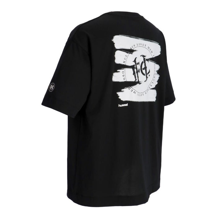 ヒュンメル Tシャツ メンズ hummel H.FC グラフィックTシャツ HAP4232 カジュアル スポーティー ビックフォルム ロゴ 白 黒 グレー