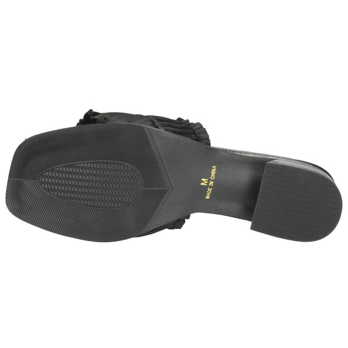 サンダル ミュール レディース ヒール 疲れない キレイめ おしゃれ かわいい ローヒール フリル リボン 歩きやすい 履きやすい 軽量 6052 Parade