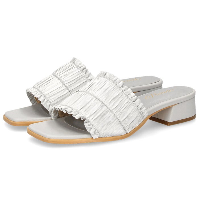 サンダル ミュール レディース ヒール 疲れない キレイめ おしゃれ かわいい ローヒール フリル リボン 歩きやすい 履きやすい 軽量 6052 Parade