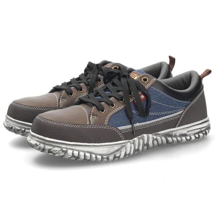 セーフティーシューズ EDWIN エドウィン メンズ ESM-107D ESM-108D 鉄芯入り 軽量 作業靴 ワークシューズ スニーカー ローカット  紐 スリッポン デニム ブラックデニム 軽作業