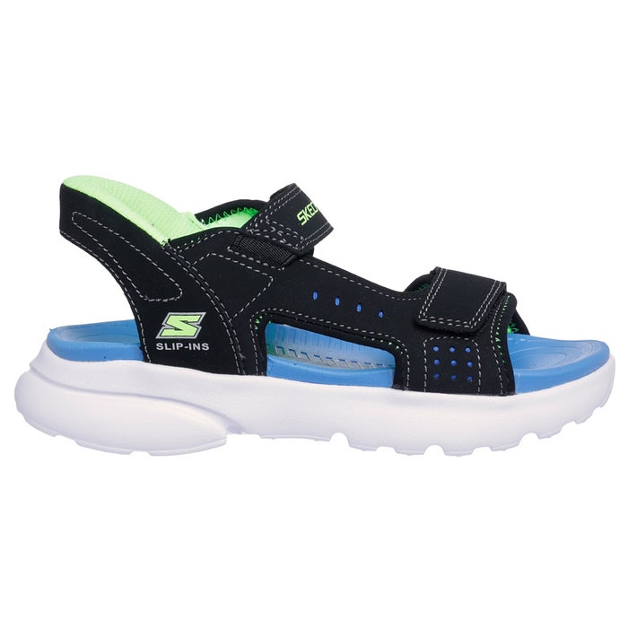 スケッチャーズ スリップインズ キッズ サンダル SKECHERS Slip-ins  レイザー スプラッシュ ノーマル幅 男の子 ボーイズ スポーツサンダル 靴 ブラック 黒 ネイビー 407014L