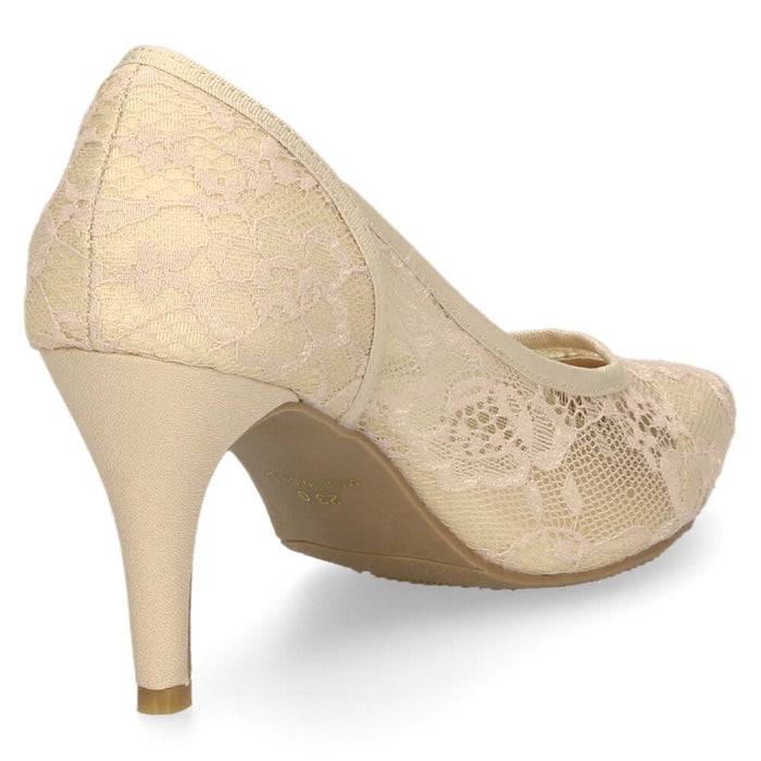 パンプス レース シアー ポインテッドトゥ 8cmヒール 結婚式 パーティー 二次会 オケージョン レディース Parade 8072