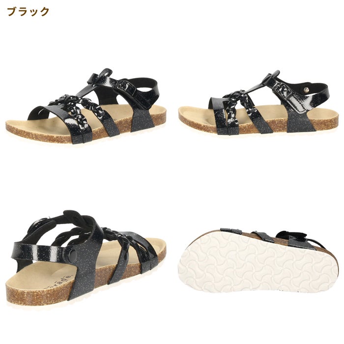 キッズ サンダル 女の子 おしゃれ かわいい ストラップ キラキラ ラメ フットベッドサンダル コンフォートサンダル 67 Parade