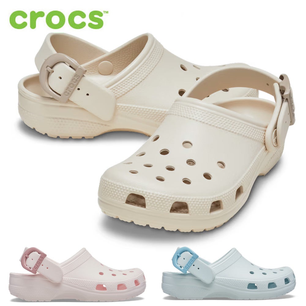 日本画　シルエット オレンジ イエロー ホワイト crocs クラシック エナメル バックル クロッグ 213347 サンダル