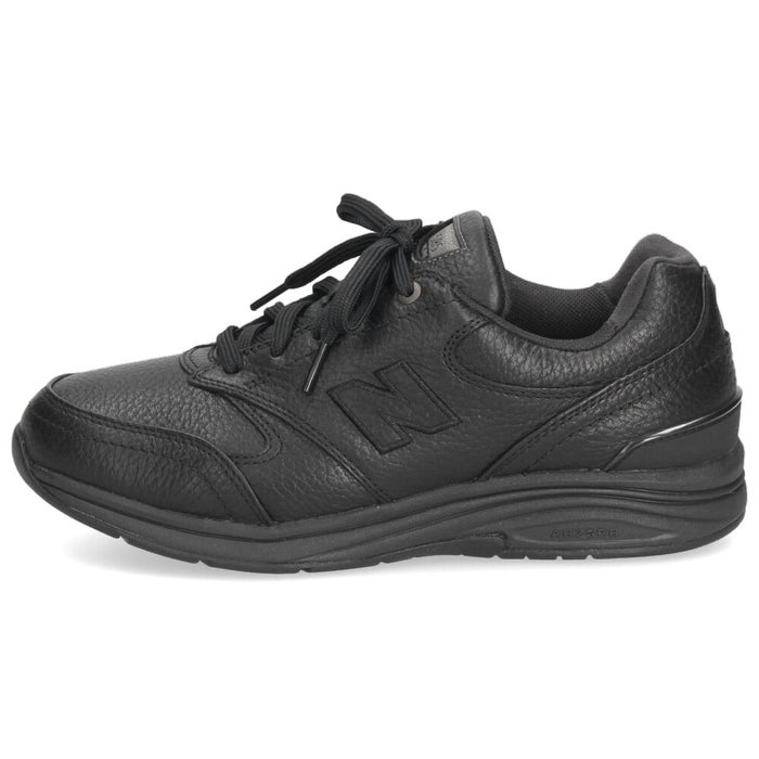 ニューバランス スニーカー ウォーキング メンズ new balance MW585 ブラック 靴 防水 本革 幅広 4E レザー ファスナー ローカット