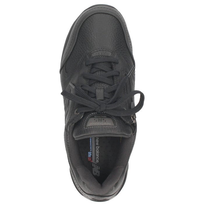 ニューバランス スニーカー ウォーキング メンズ new balance MW585 ブラック 靴 防水 本革 幅広 4E レザー ファスナー ローカット
