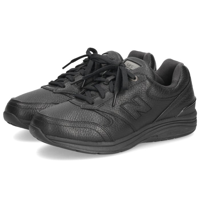 ニューバランス スニーカー ウォーキング メンズ new balance MW585 ブラック 靴 防水 本革 幅広 4E レザー ファスナー ローカット